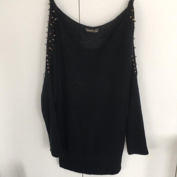 Ged  London Wide Neck Studded Sleeve Drop Shoulder Sweater - Picture 4 of 15
